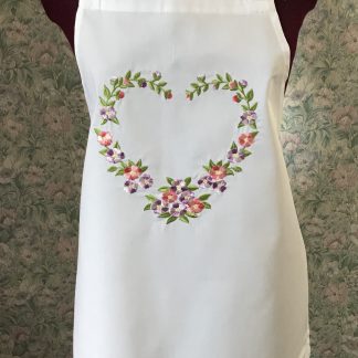 White embroidered apron