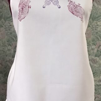 Pink block printed apron