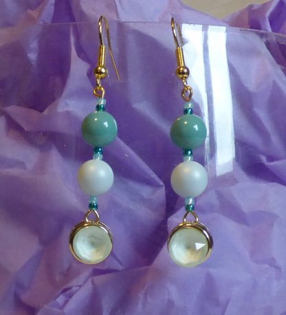 Pearl and Crystal drop earrings - Image 2