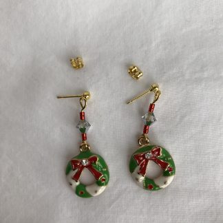 Beads and Charms Christmas earrings