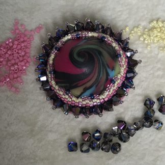 Polymer clay brooch