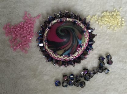 Polymer clay brooch